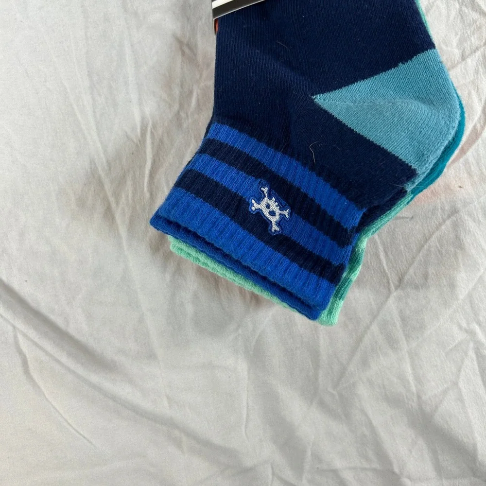 SWAG Performance Socks Mens 4 Pack Quarter Socks Blue Orange Size 8-13